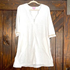 Lilly Pulitzer cover up white/gold (M)